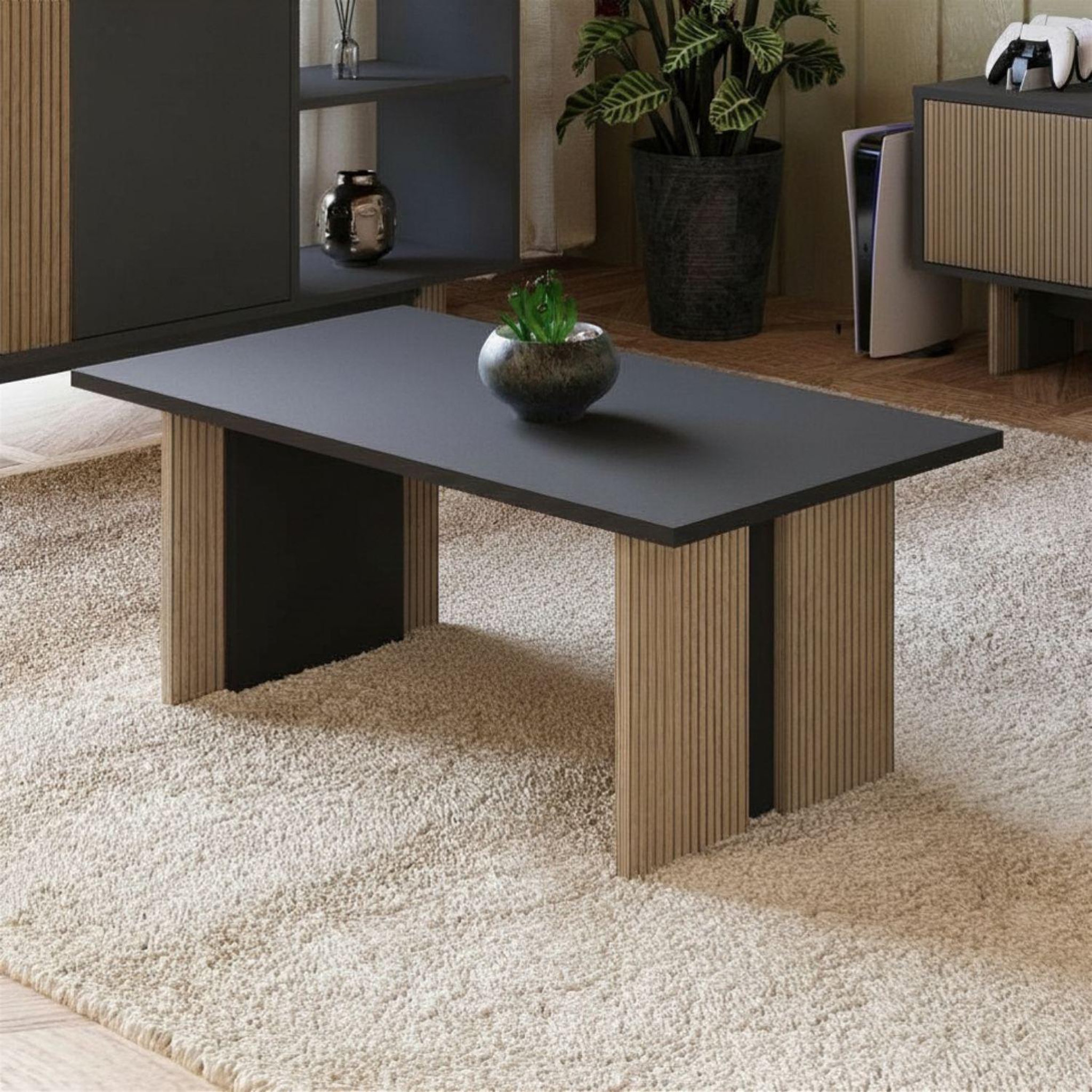 Voir la diapositive 2 : Habitat et Jardin Table basse en bois  ravello  - 90 x 50 x 40 cm - gris anthracite