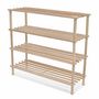 Voir la diapositive 2 : VIDAXL Range-chaussures a 4 etageres 2 pcs Bois de sapin solide