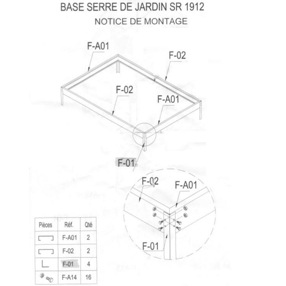 Hisense Option base pour serre jardin 2.50m² - basesr1912