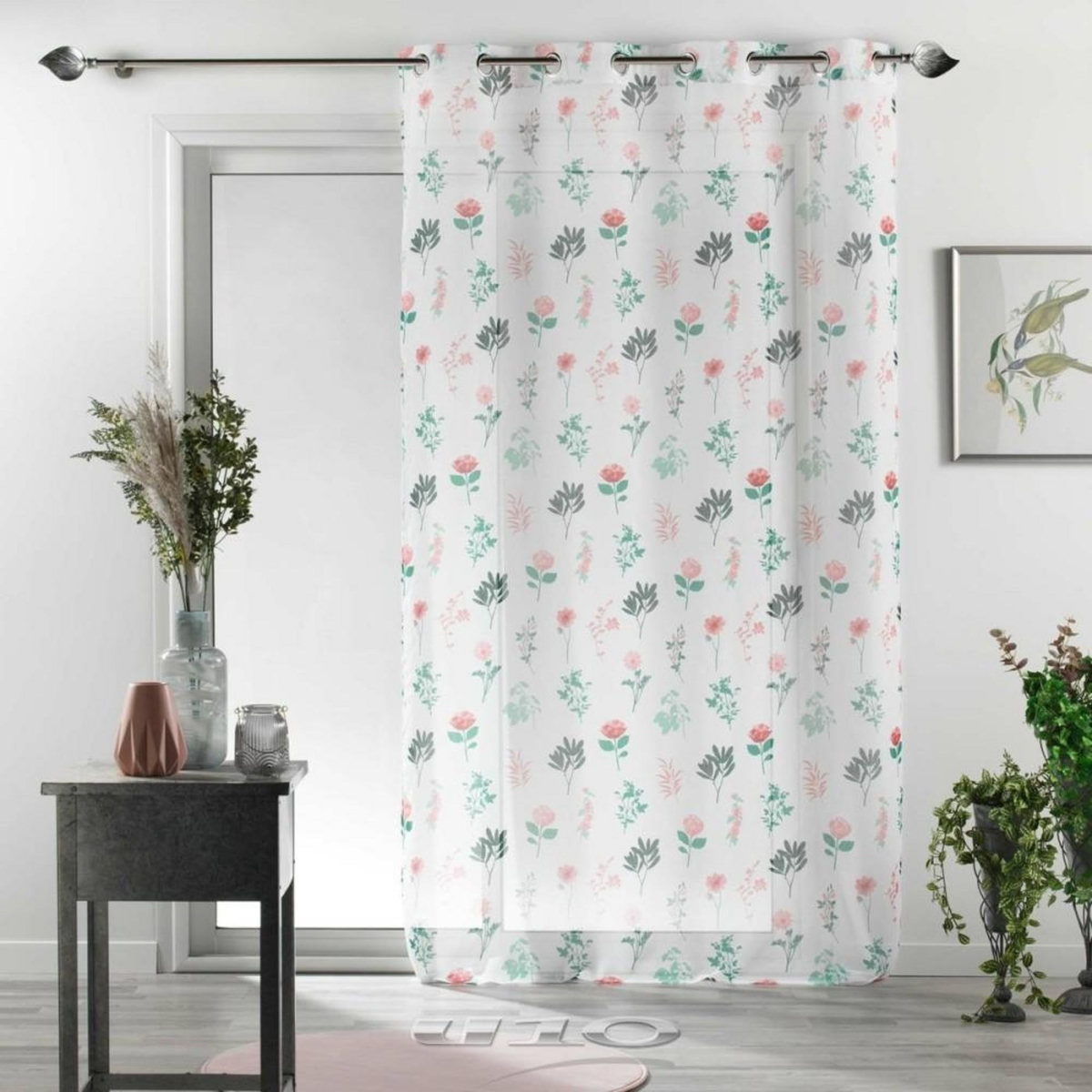 Douceur d'Intérieur Voilage à œillets 140x240 Sable Angélique vert