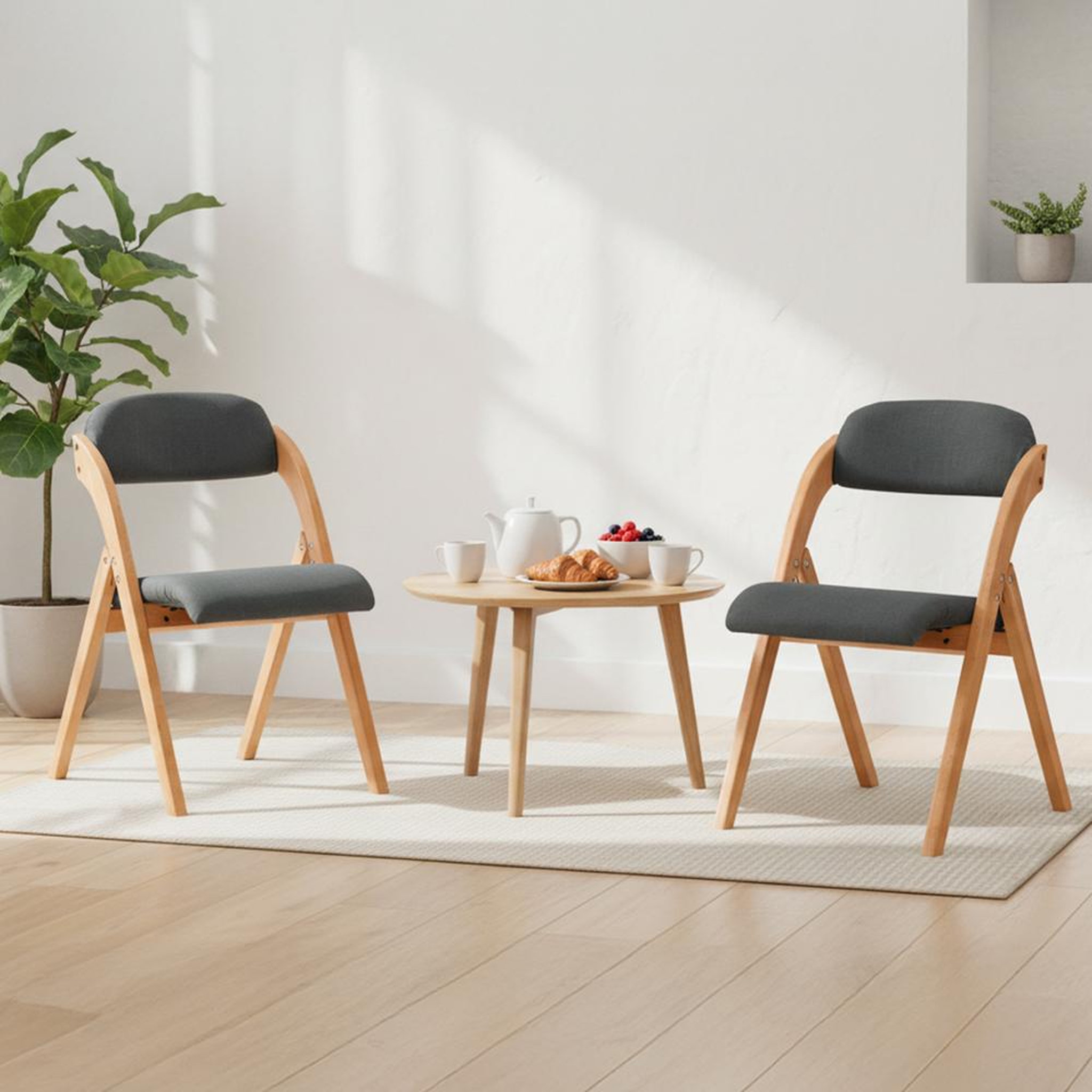 Voir la diapositive 2 : SOBUY Chaise Pliante Rembourrée Gris Foncé 47.5x52x77cm FST92-SGX2