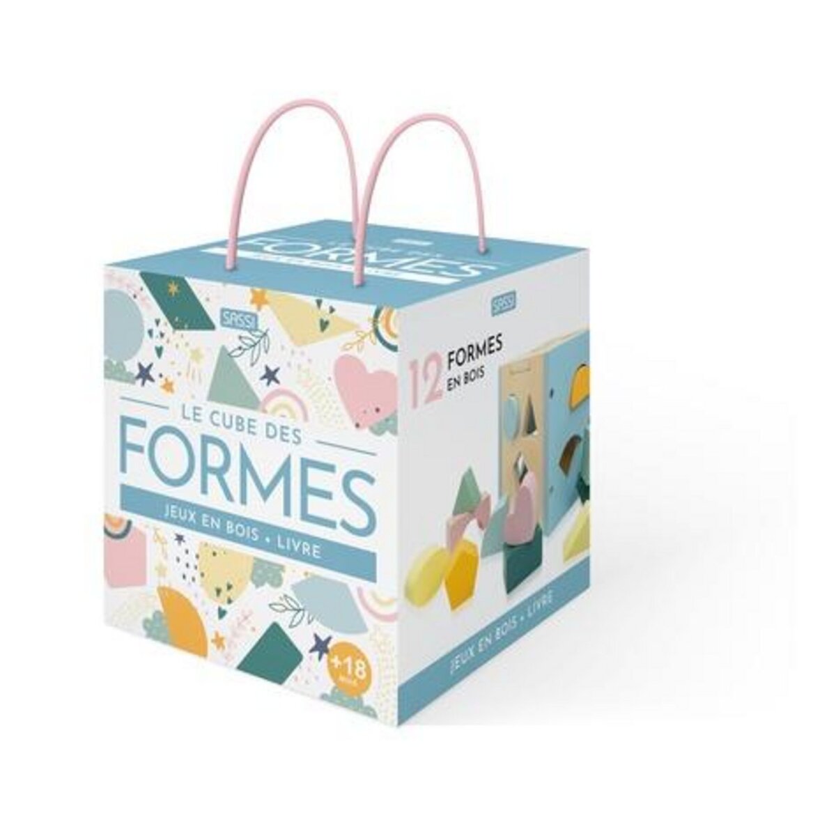 LE CUBE DES FORMES. JEU AVEC 12 FORMES EN BOIS + LIVRE, Gaule Matteo