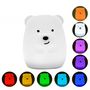 Voir la diapositive 4 : Lumisky Veilleuse bébé ours sans fil touch LED TEDDY Blanc Silicone H19CM