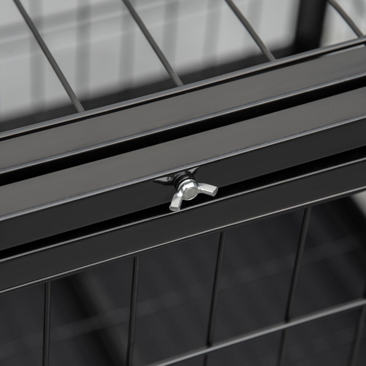 PAWHUT Cage pour chien animaux cage de transport sur roulettes 2 portes noir