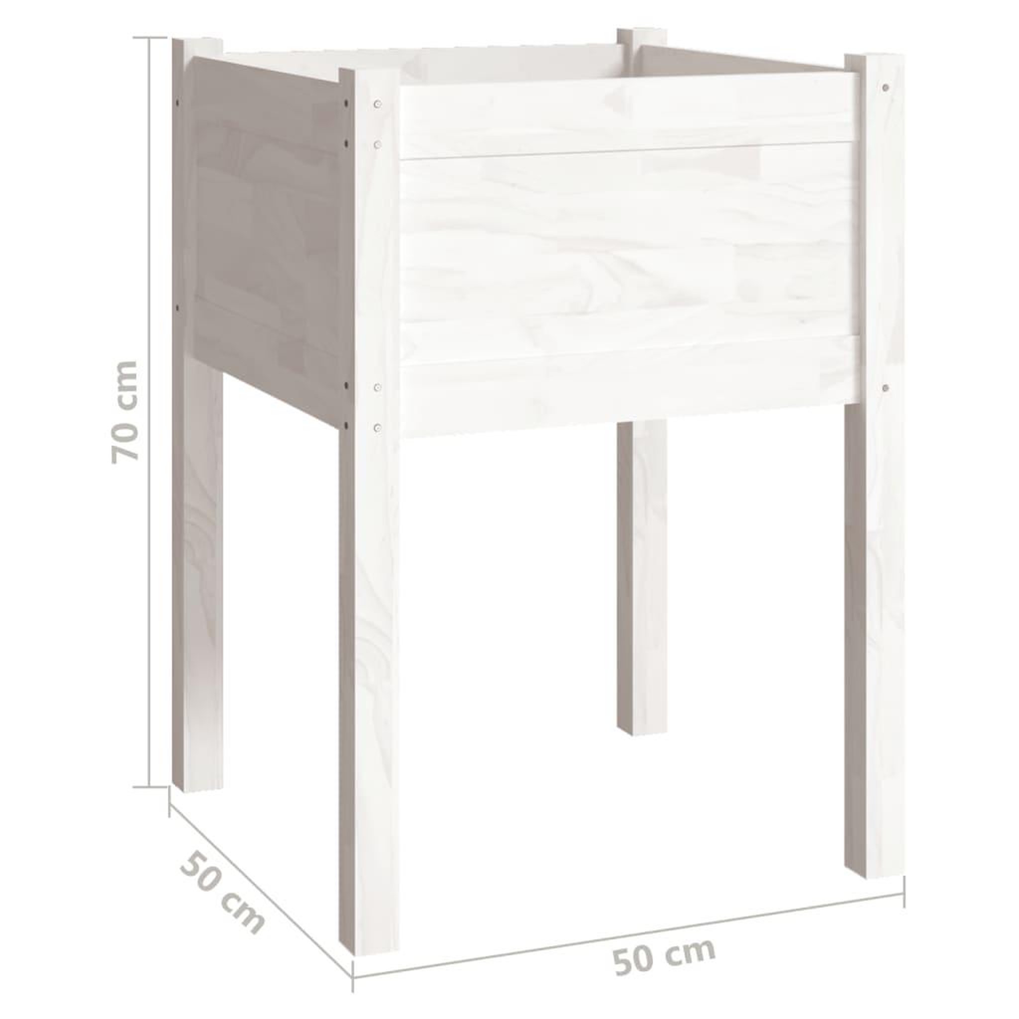 Voir la diapositive 6 : VIDAXL Jardinieres 2 pcs Blanc 50x50x70 cm Bois de pin massif
