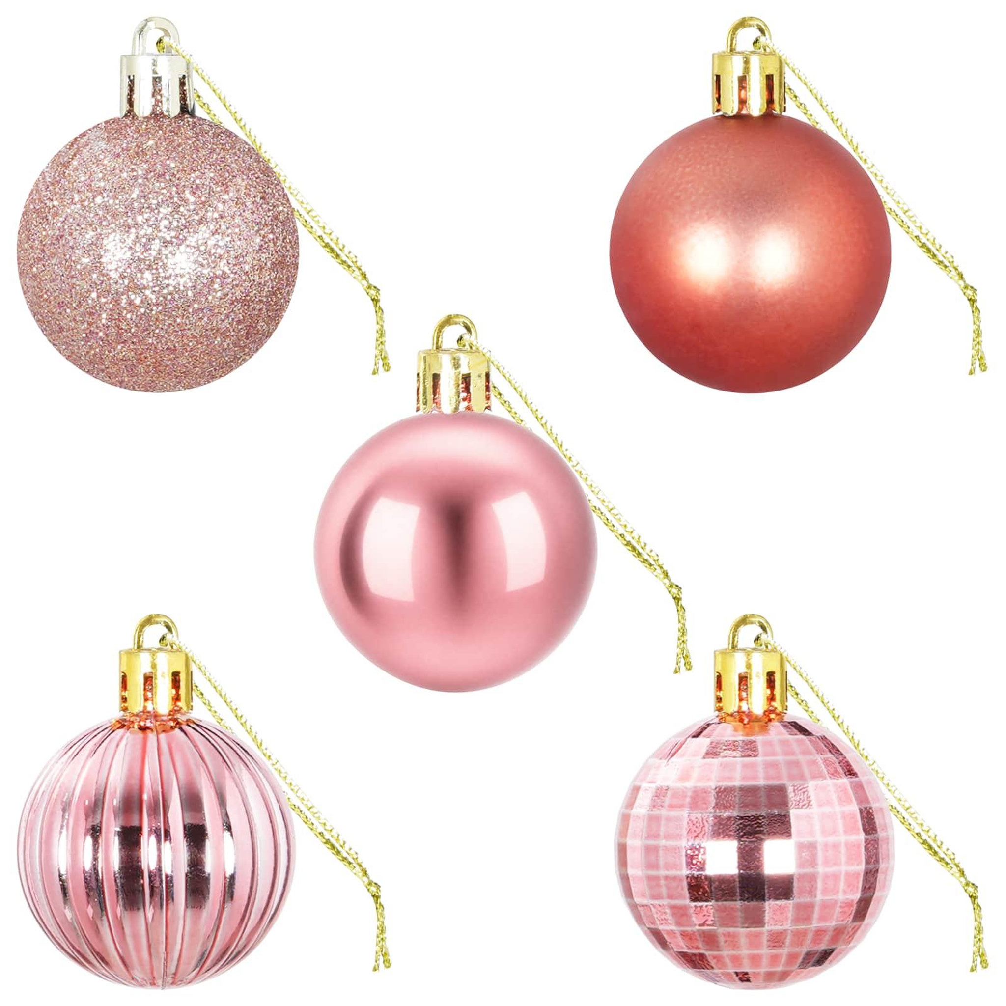 Voir la diapositive 5 : VIDAXL Ensemble de boules de Noël 100 pc Rose et vieux rose 4 cm