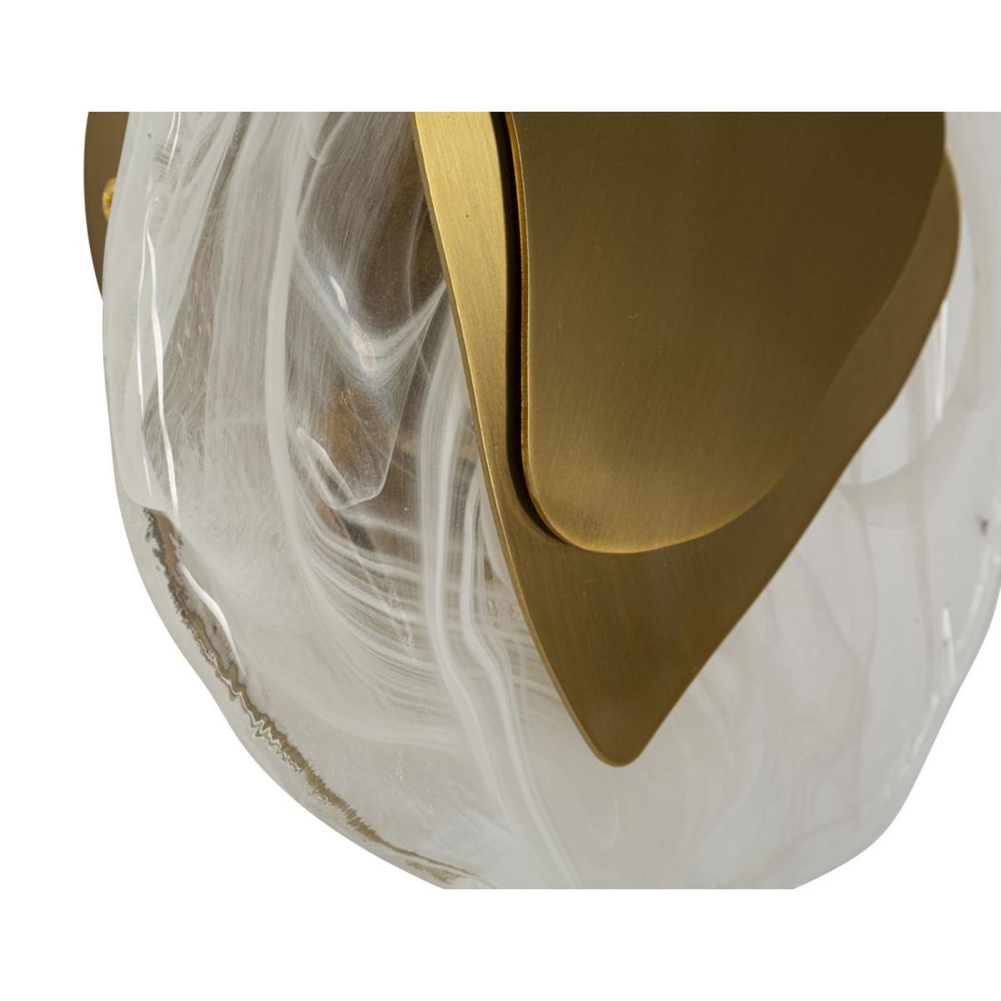 Voir la diapositive 3 : Paris Prix Applique murale en verre  ocean  31cm blanc & or