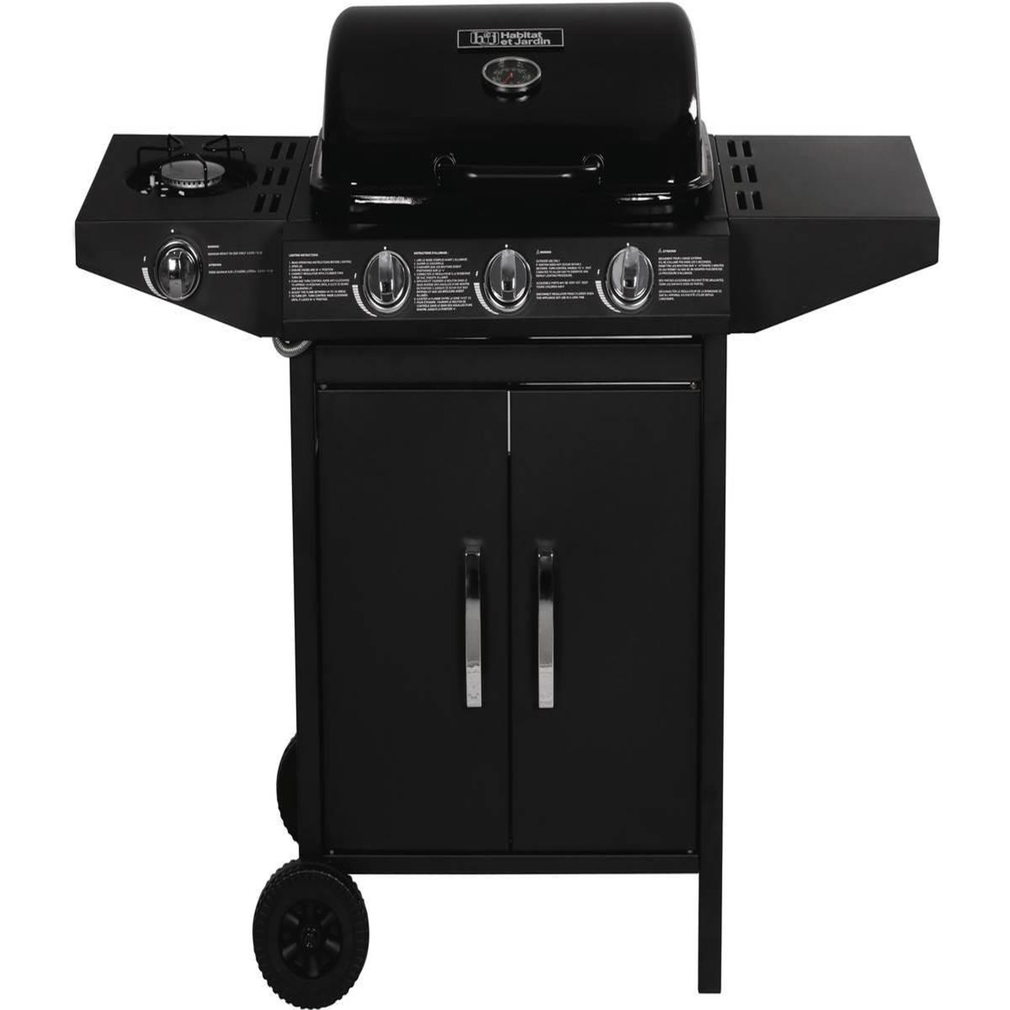 Voir la diapositive 2 : Habitat et Jardin Barbecue gaz  Festa 4  - 4 brûleurs dont 1 latéral - 10.5kW - Noir