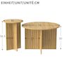 Voir la diapositive 3 : MERAX Table basse gigogne ronde naturel - 76x76 cm mdf