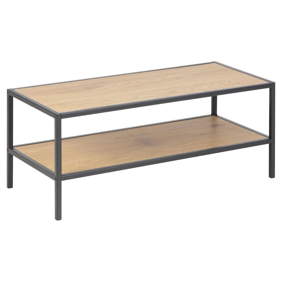 TOILINUX Meuble à chaussures ajouré 2 niveaux en MDF et Métal - Noir et Beige