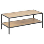 TOILINUX Meuble à chaussures ajouré 2 niveaux en MDF et Métal - Noir et Beige