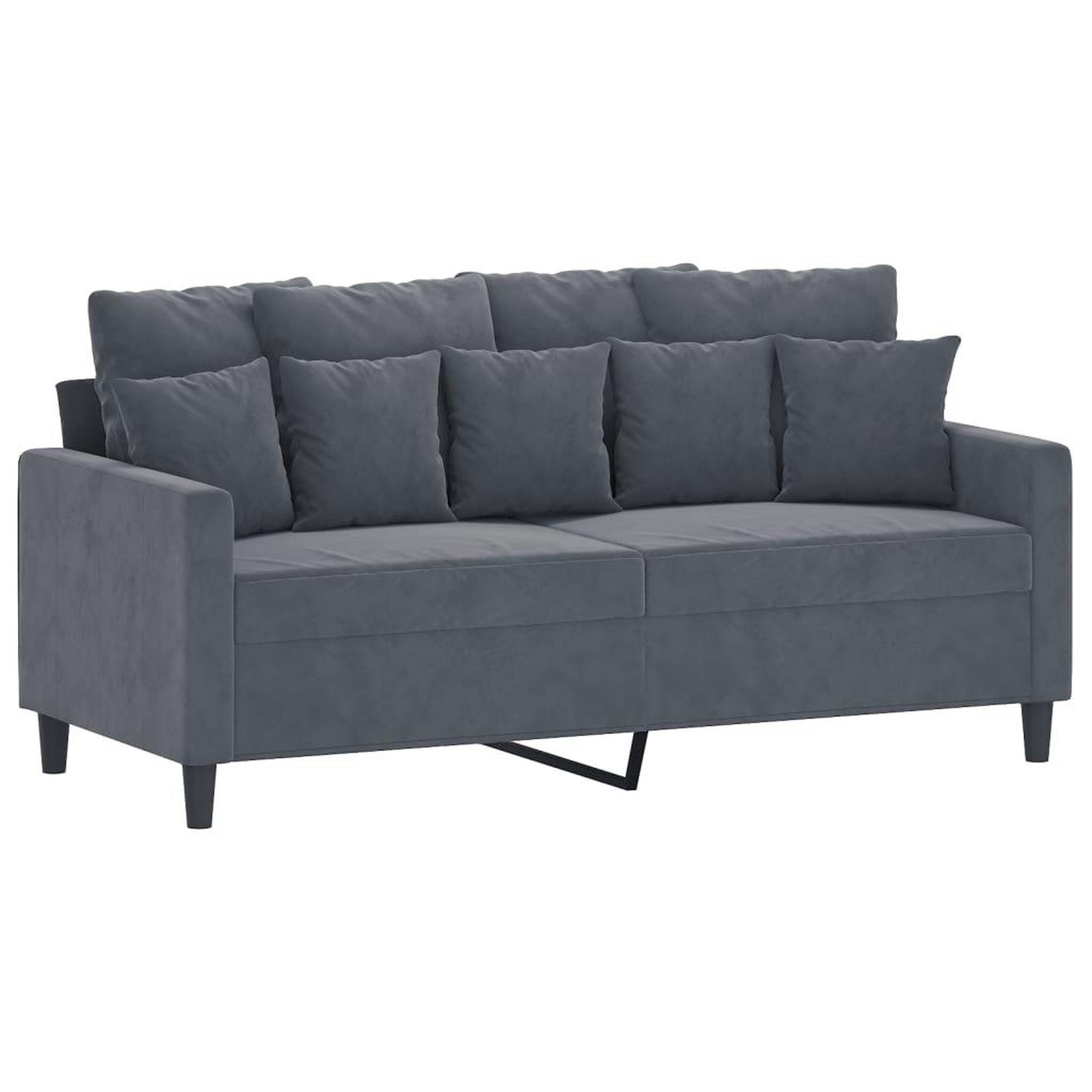 Voir la diapositive 4 : VIDAXL Ensemble de canapes 2 pcs avec coussins Gris fonce Velours