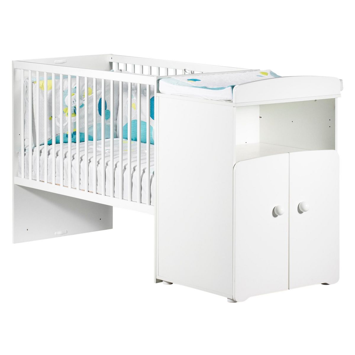 BABY PRICE Lit combiné évolutif  60x120 cm évolutif en 90x190 cm + tiroir NEW BASIC 