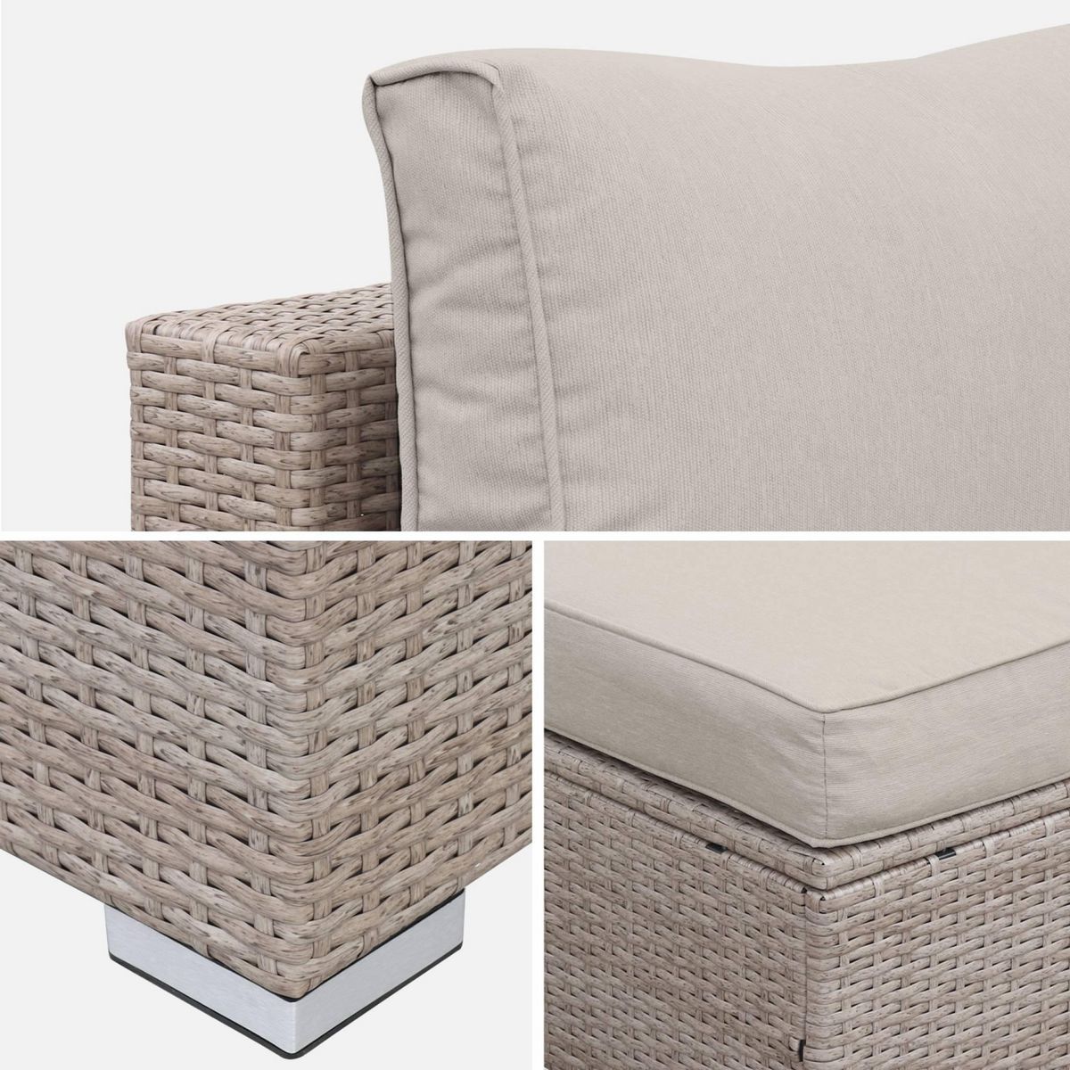 SWEEEK Salon de jardin en résine pour 4 personnes - Torino