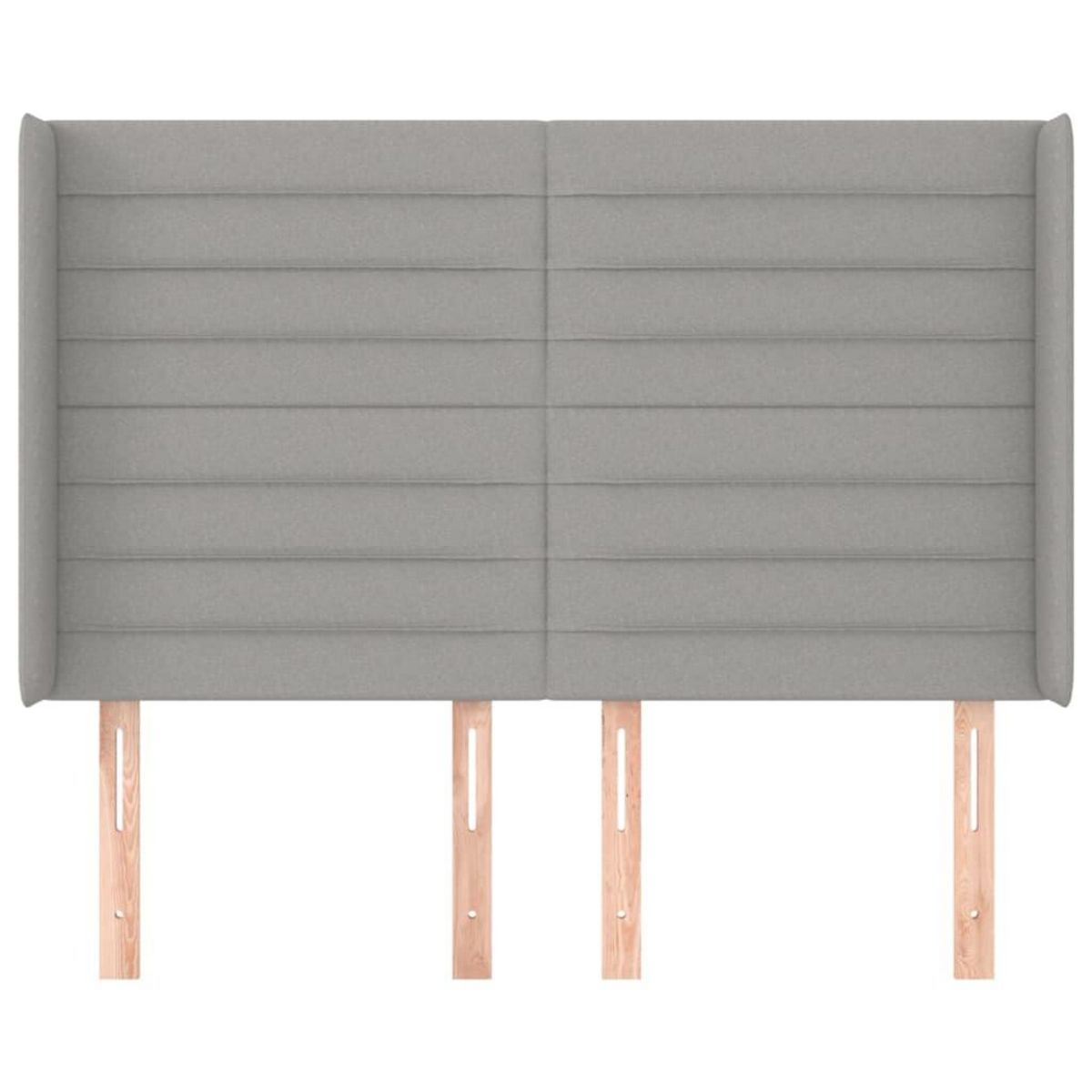 VIDAXL Tete de lit avec oreilles Gris clair 147x16x118/128 cm Tissu