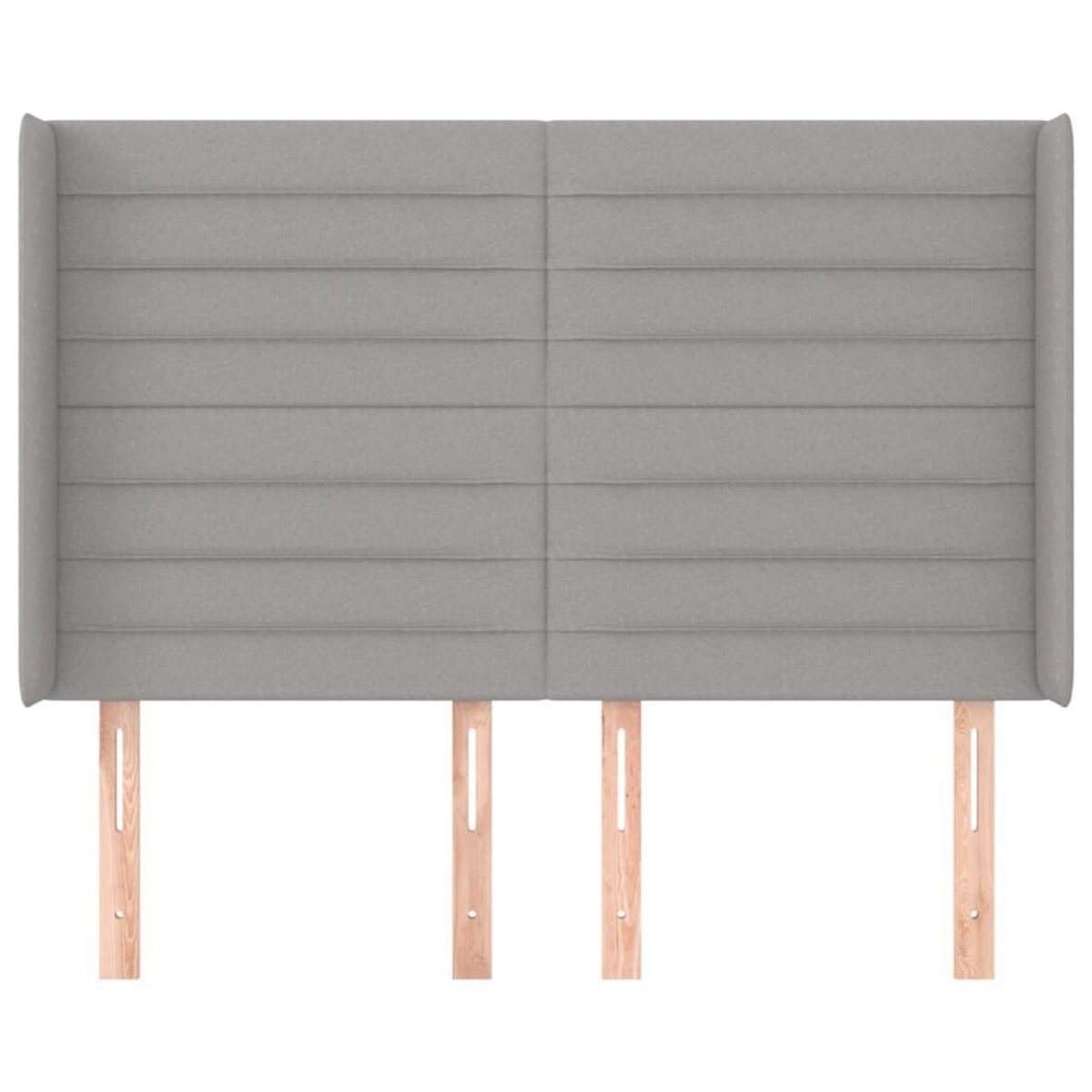 VIDAXL Tete de lit avec oreilles Gris clair 147x16x118/128 cm Tissu