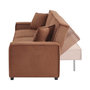 Voir la diapositive 6 : SWEEEK Canapé convertible 3 places camel velours côtelé L 231 x P 96.5 x H 80cm