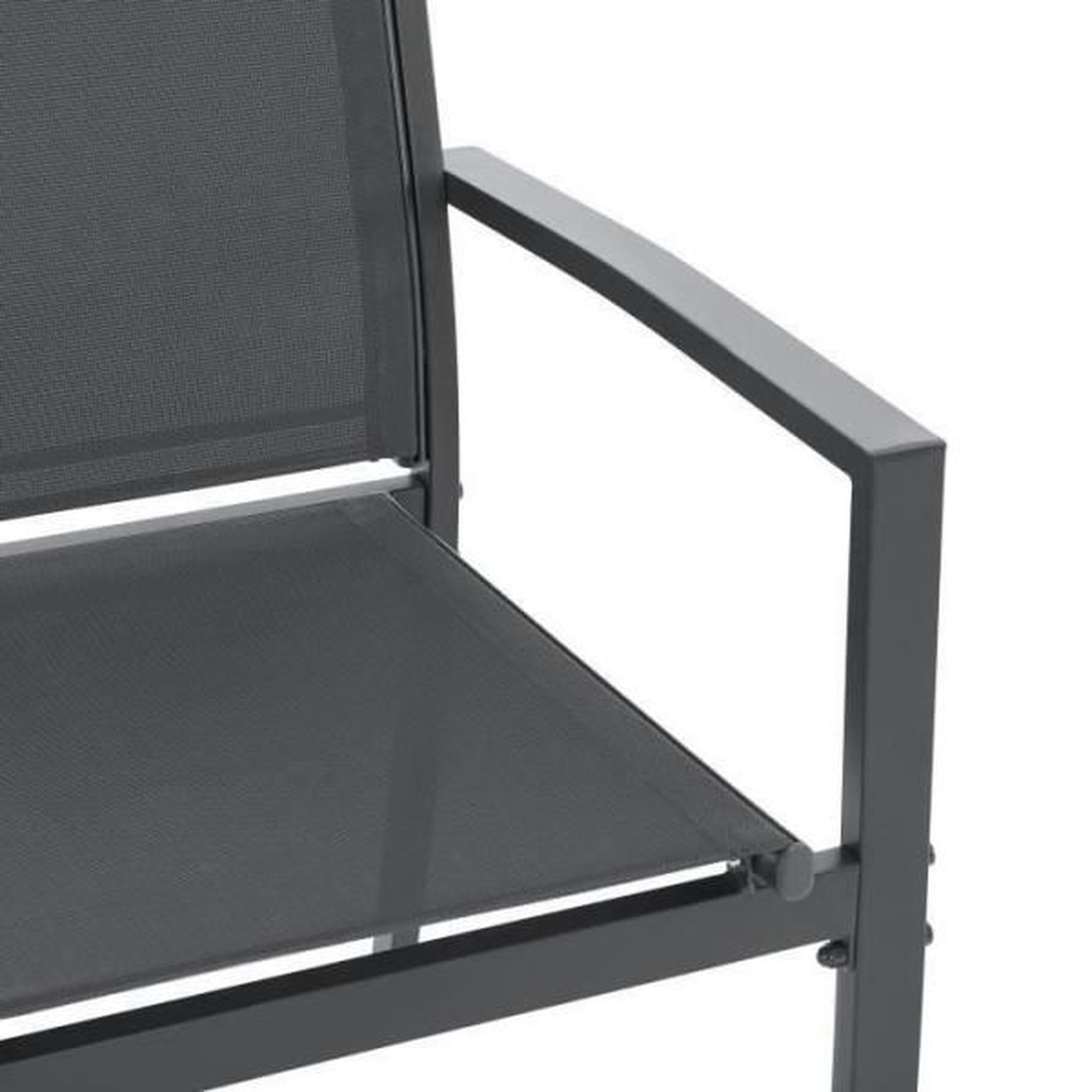 Voir la diapositive 3 : Salon de jardin - Structure Acier - 4 personnes - Gris
