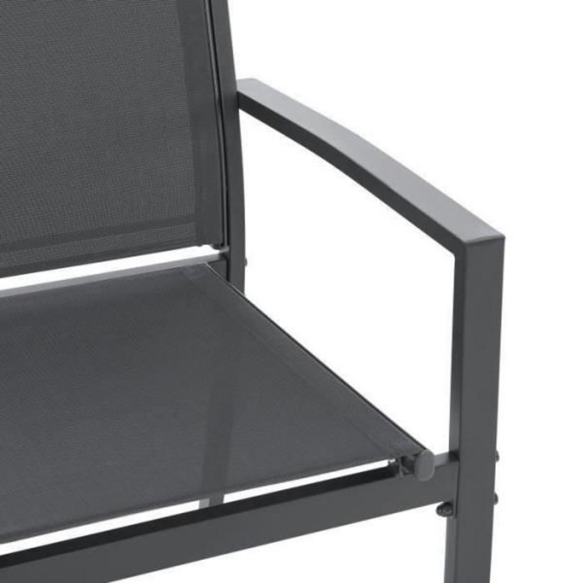 MARKET24 Salon de jardin CEBU - Structure Acier - 4 personnes - Gris