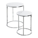 Paris Prix Lot de 2 Tables d'Appoint  Zélie  40cm Blanc