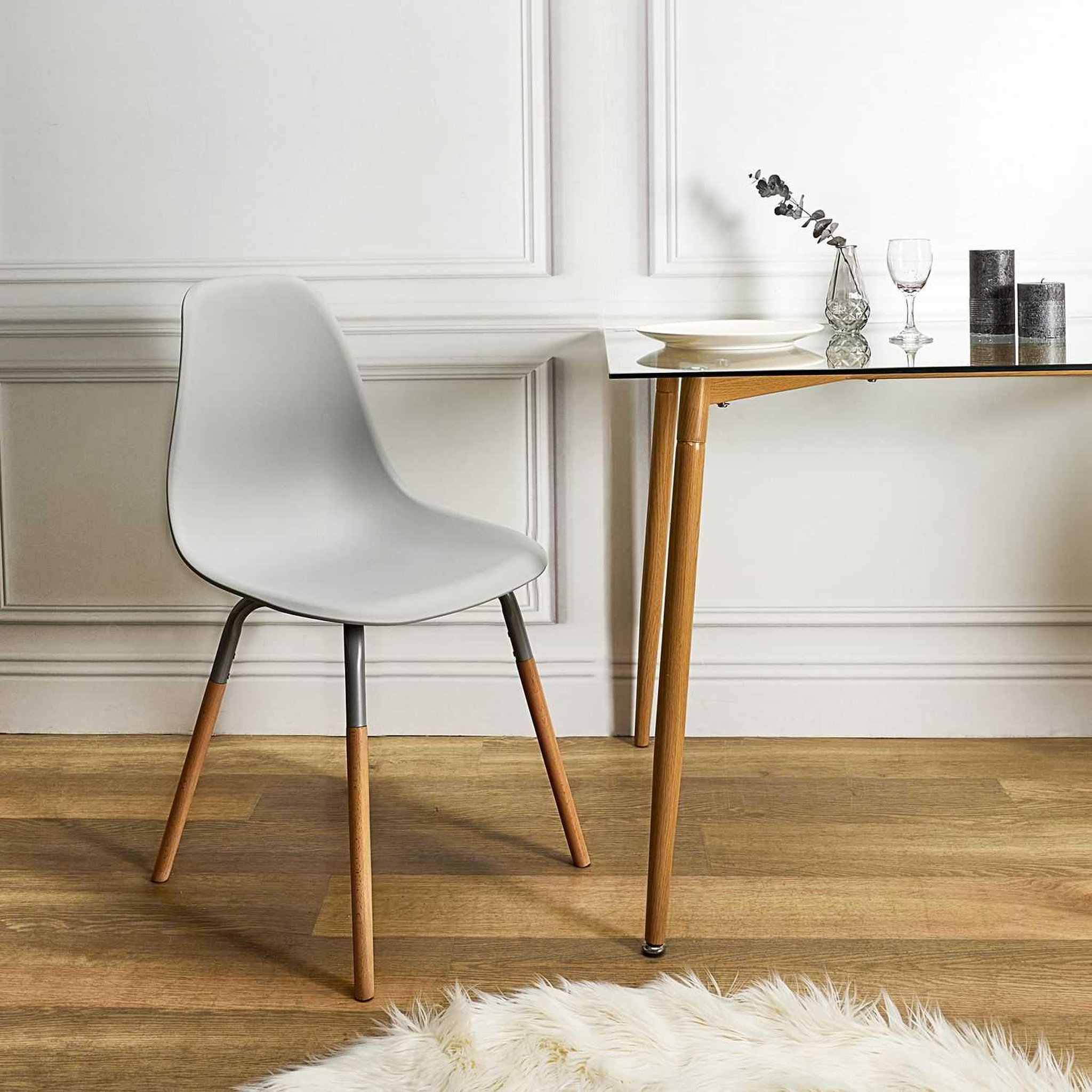 Voir la diapositive 4 : The Home Deco Factory Lot de 4 Chaises scandinave Phenix en polypropylène et métal