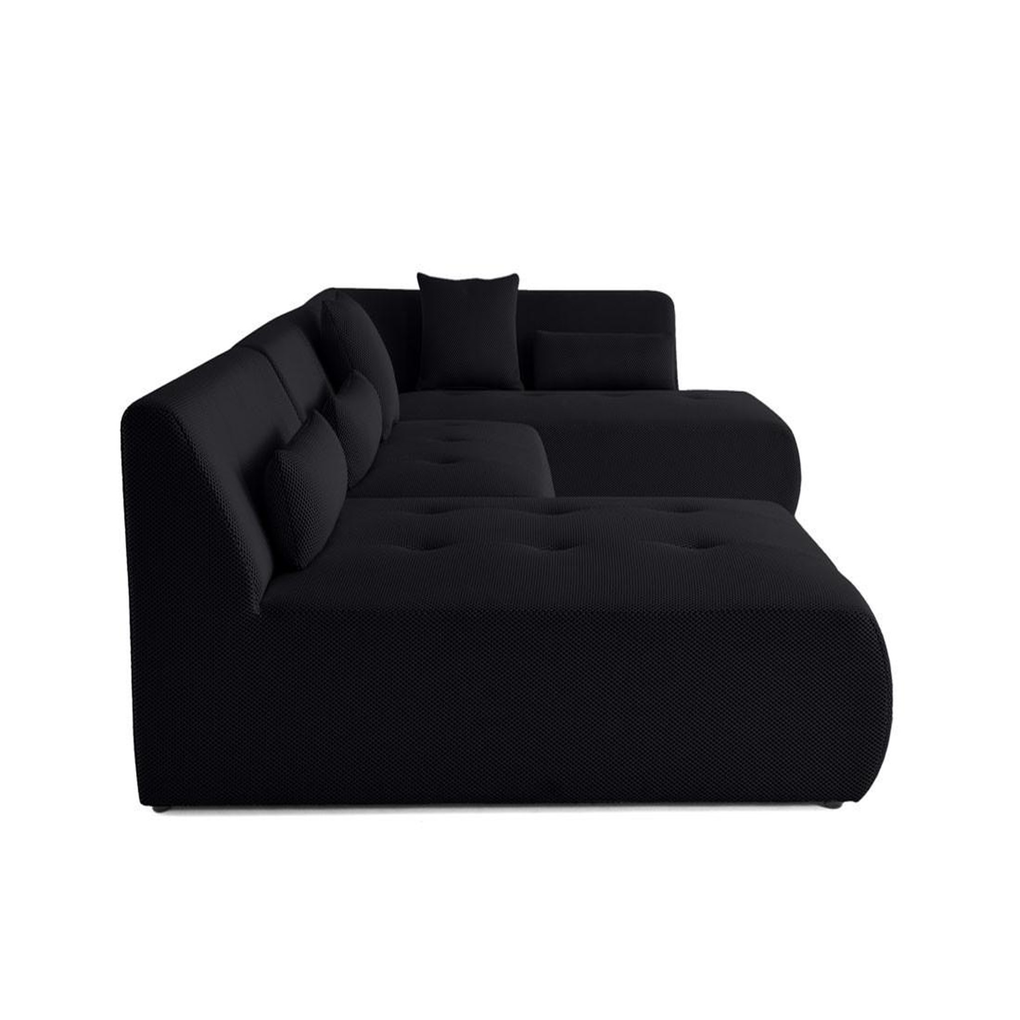 Voir la diapositive 3 : LISA DESIGN Onyx - canapé panoramique modulable d'angle droit - 7 places - en tissu mailles 3d