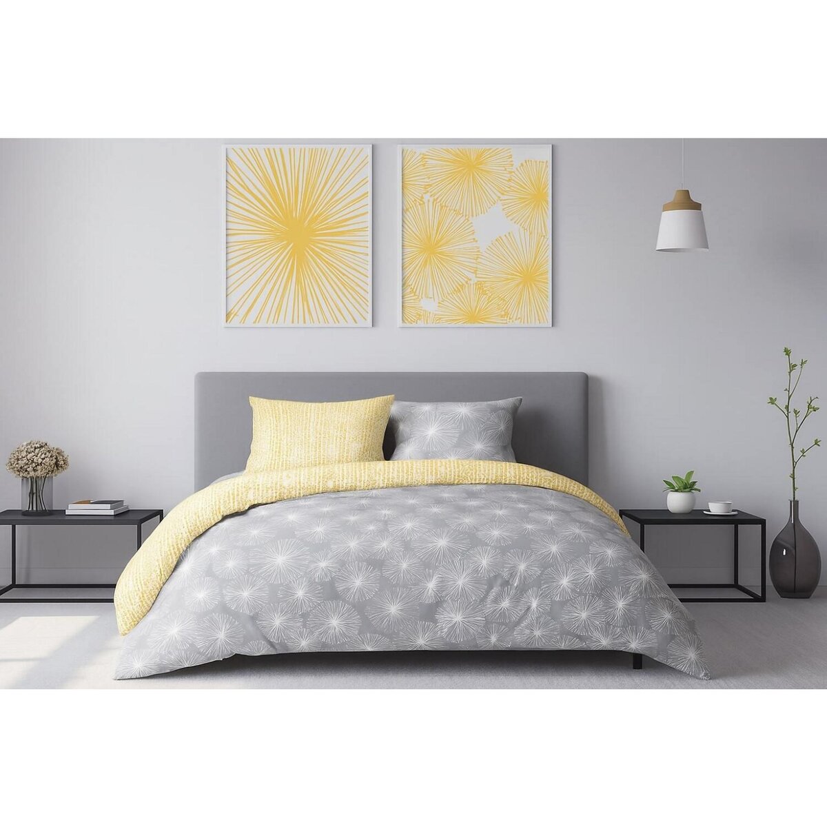 Home collection Parure housse de couette 3pcs 240x220cm 100%coton 57fils flight