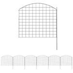 OUTSUNNY Lot de 6 panneaux de clôture de jardin dim. totales 4,60L x 0,97H m acier thermolaqué noir