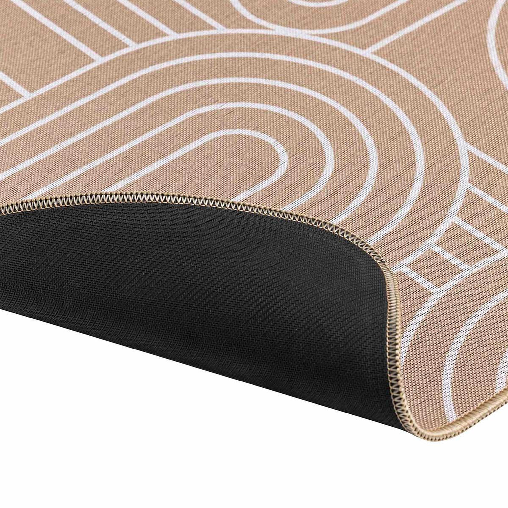 Voir la diapositive 3 : Douceur d'Intérieur Tapis déco imprimé  modul  45x75cm naturel & blanc