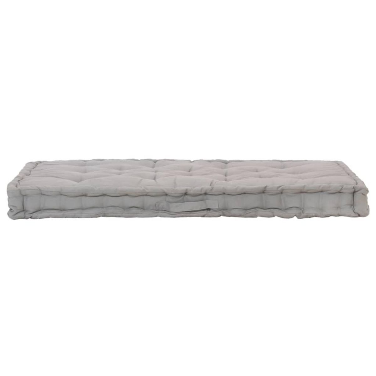 VIDAXL Coussin de plancher de palette Coton 120x80x10 cm Gris
