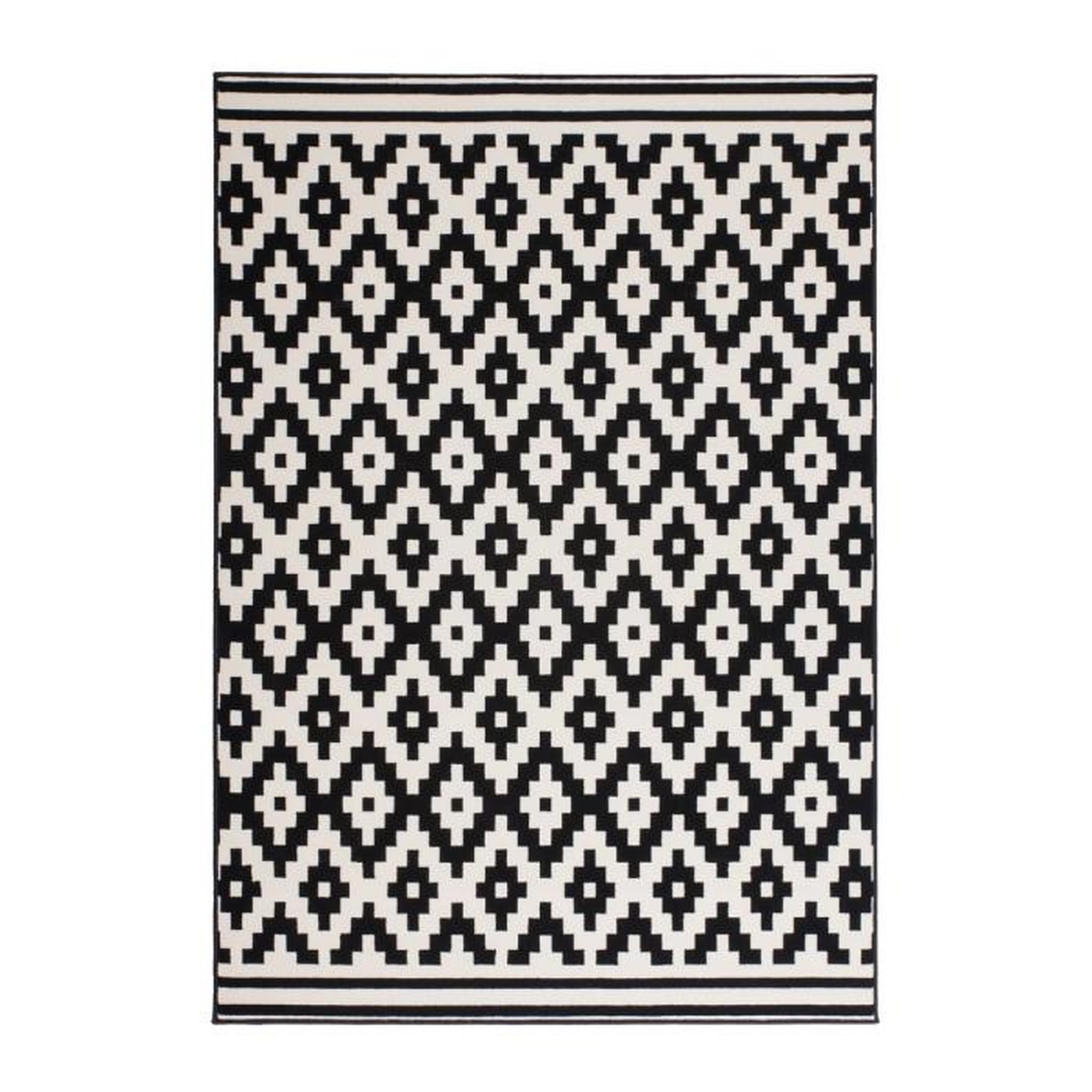 Paris Prix Tapis Géométrique à Poils Courts  Now III  Noir. Coloris disponibles : Noir