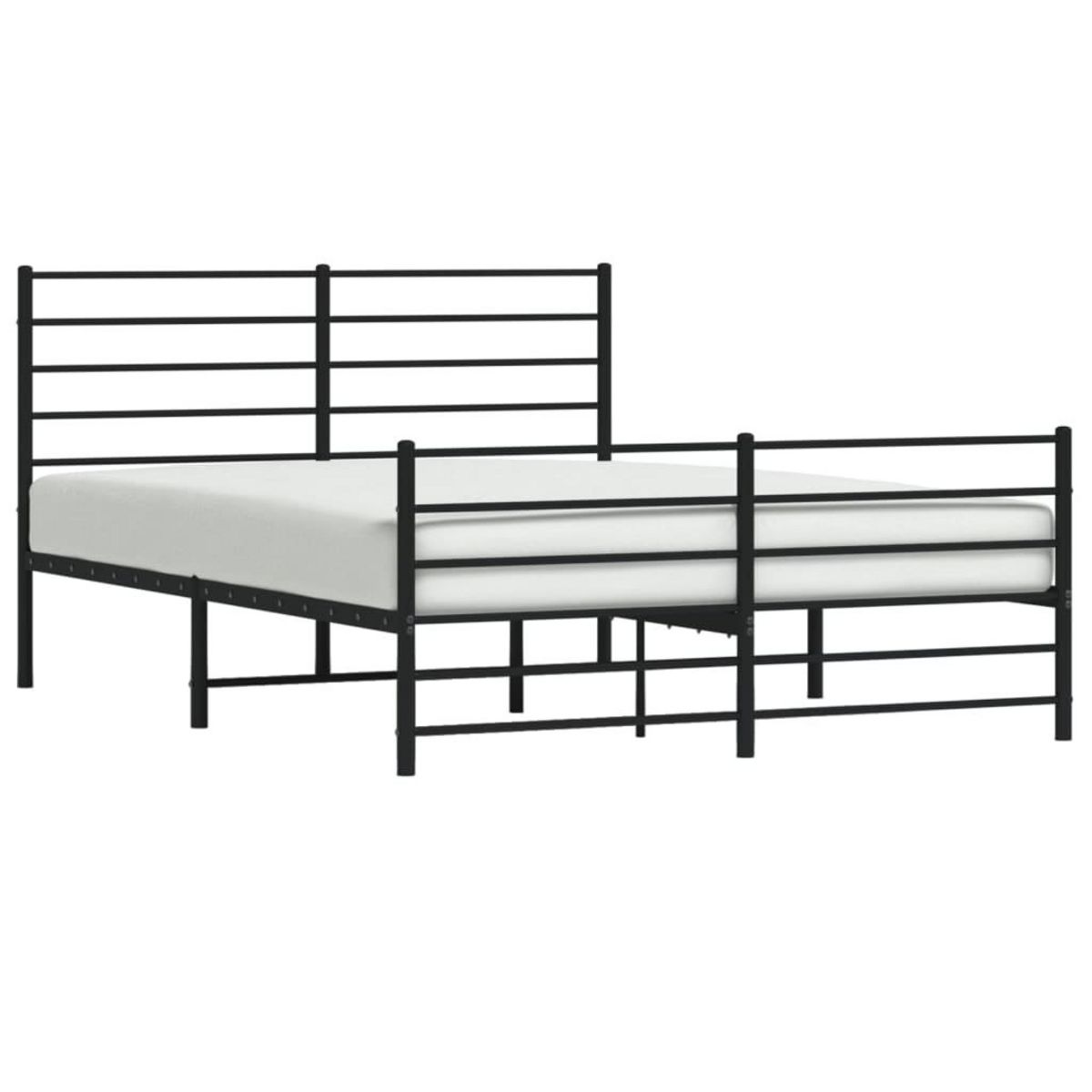 VIDAXL Cadre de lit metal sans matelas avec pied de lit noir 120x190cm