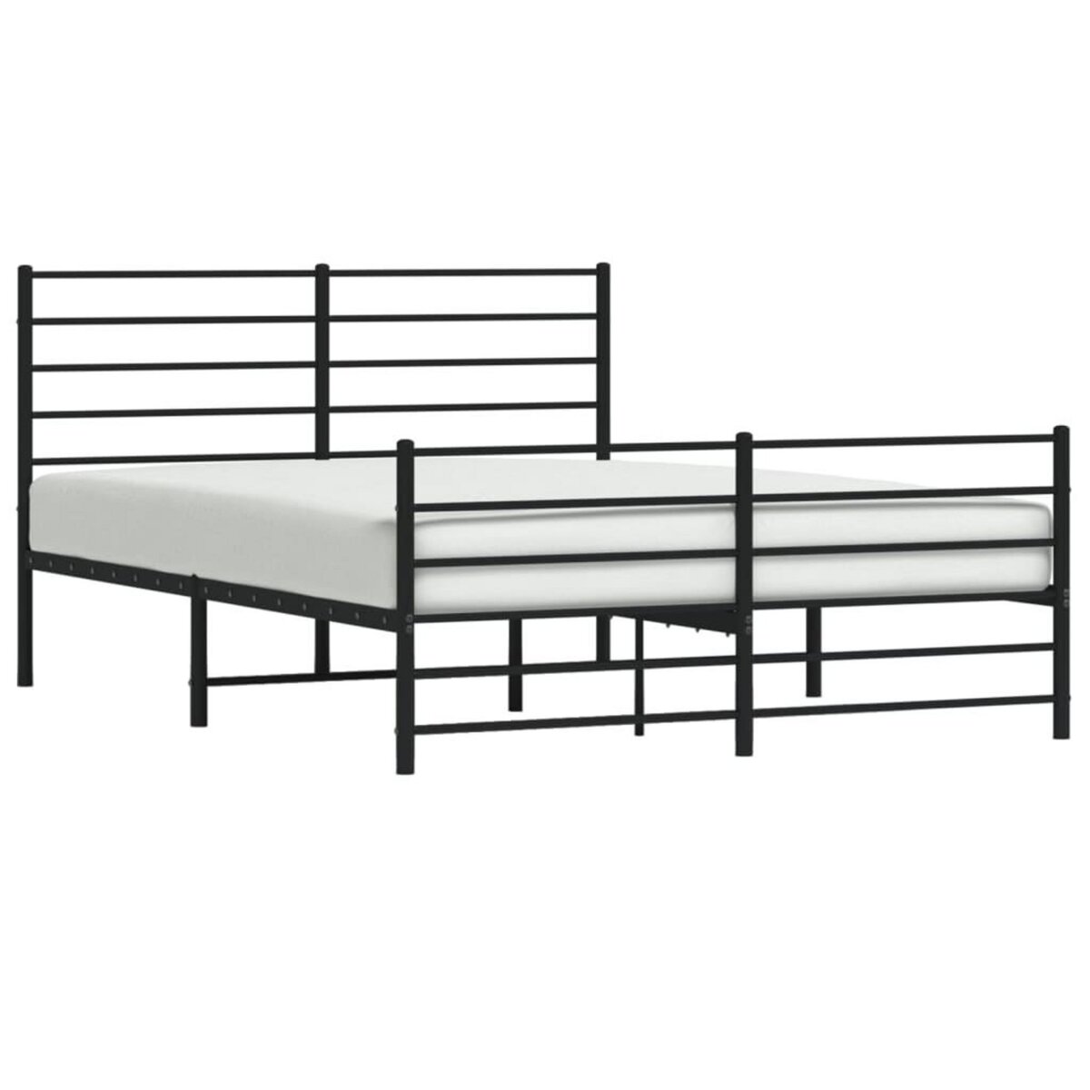 VIDAXL Cadre de lit metal sans matelas avec pied de lit noir 120x190cm