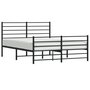 Voir la diapositive 5 : VIDAXL Cadre de lit metal sans matelas avec pied de lit noir 120x190cm