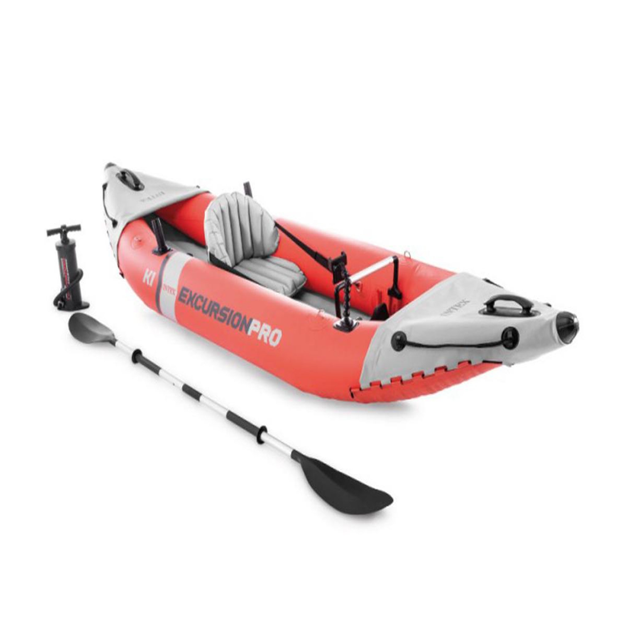 Voir la diapositive 2 : INTEX Kit canoë gonflable 1 place Excursion Pro K1 avec rames et gonfleur - Intex