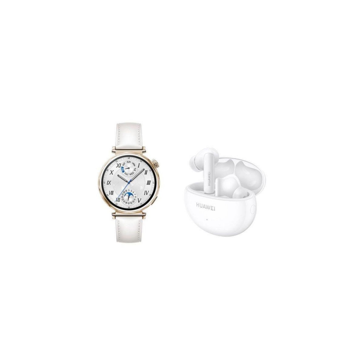HUAWEI Montre connectée Pack Watch GT5 41mm Blanc + Buds Blancs