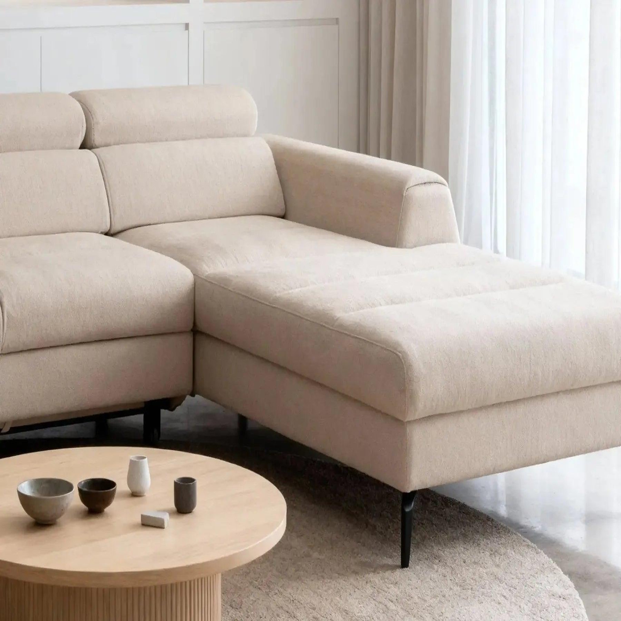 Voir la diapositive 3 : CASANOVA PARIS Clovis - canapé d'angle convertible tissu chiné