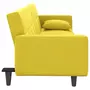 VIDAXL Canape-lit avec coussins jaune clair tissu
