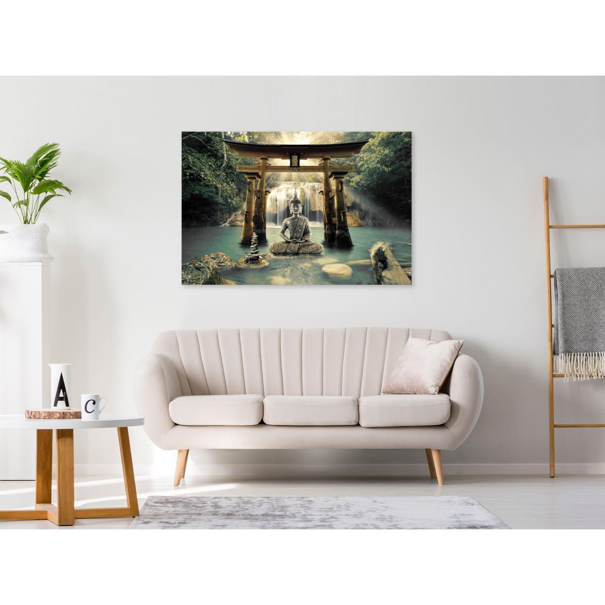 Voir la diapositive 2 : Paris Prix Tableau Imprimé  Buddha Smile Wide