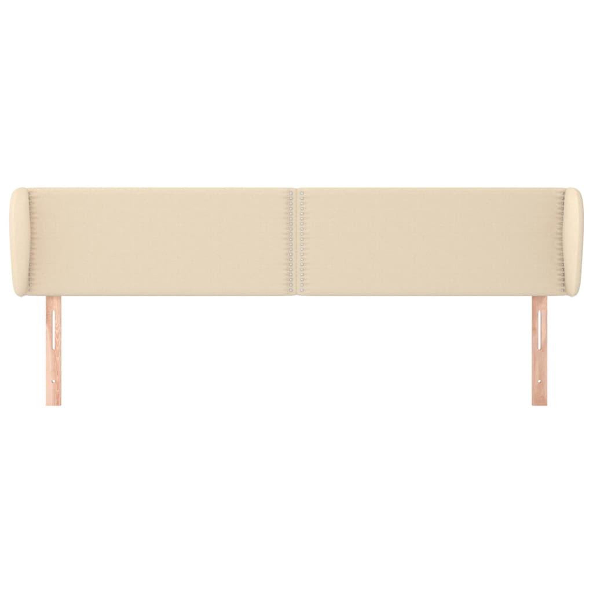 Voir la diapositive 3 : VIDAXL Tete de lit avec oreilles Creme 163x23x78/88 cm Tissu