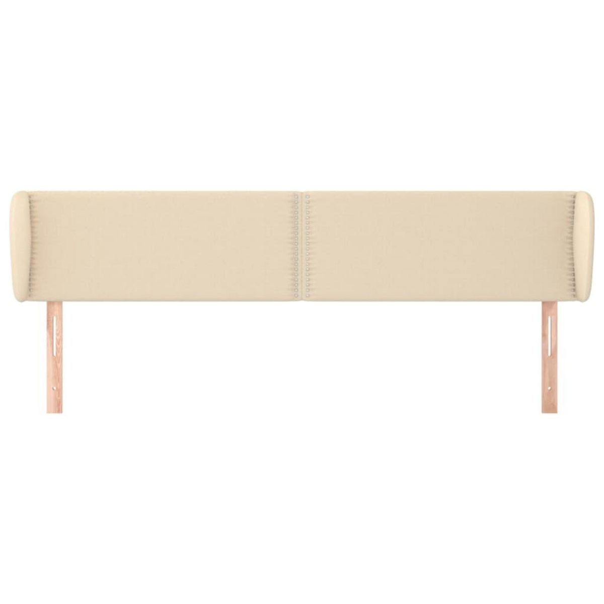 VIDAXL Tete de lit avec oreilles Creme 163x23x78/88 cm Tissu