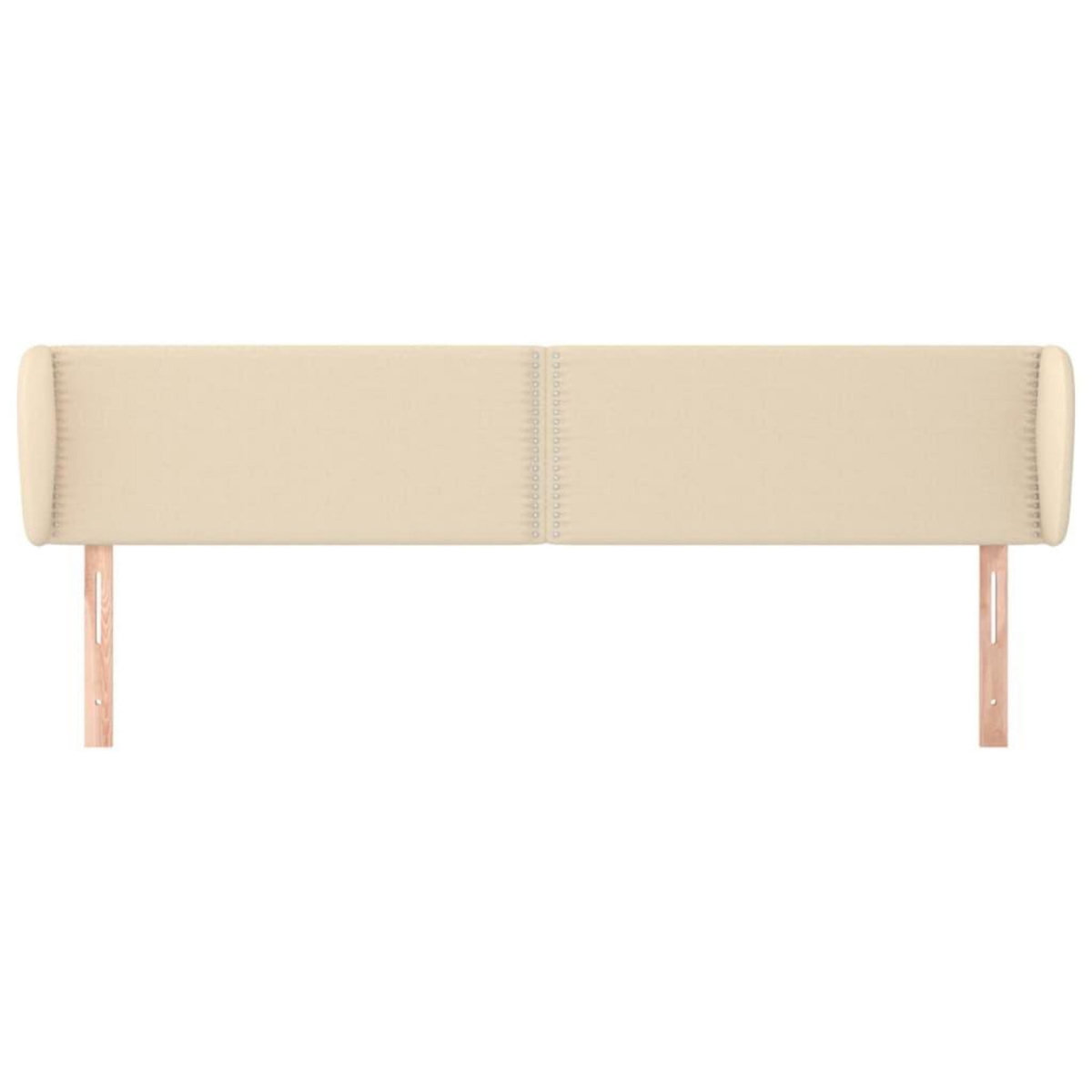 VIDAXL Tete de lit avec oreilles Creme 163x23x78/88 cm Tissu