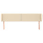 Voir la diapositive 3 : VIDAXL Tete de lit avec oreilles Creme 163x23x78/88 cm Tissu