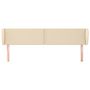 Voir la diapositive 3 : VIDAXL Tete de lit avec oreilles Creme 163x23x78/88 cm Tissu
