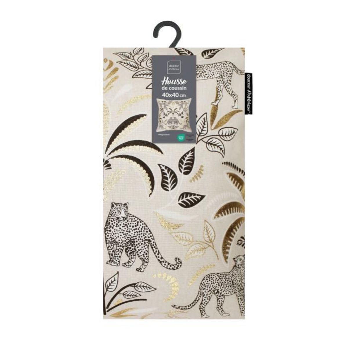 Paris Prix Housse de Coussin Imprimé  Malaga  40x40cm Naturel