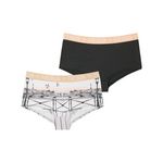 FREEGUN Lot de 2 Shortys fille Miss Freegun. Coloris disponibles : Noir