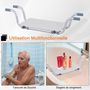 Voir la diapositive 6 : HOMCOM Siège de baignoire - siège de bain suspendu réglable - tabouret de salle de bain - dim. 71-81L x 22l x 18H cm - alu. HDPE blanc
