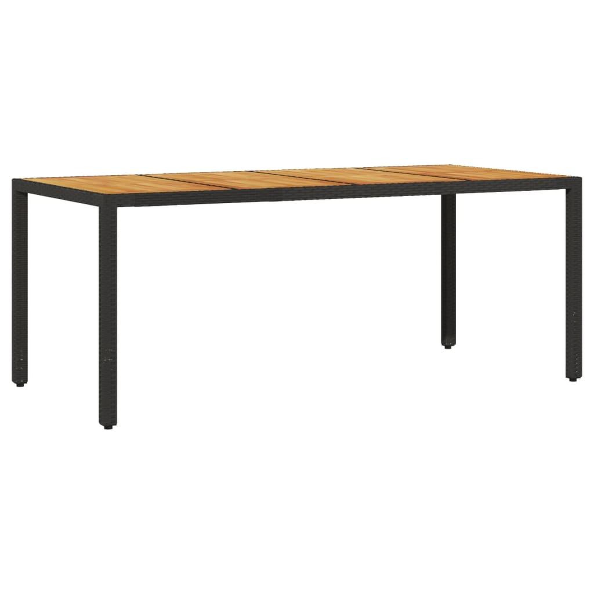 Voir la diapositive 4 : VIDAXL Ensemble a manger de jardin et coussins 7pcs noir rotin acacia