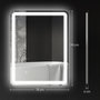 Voir la diapositive 3 : KLEANKIN Miroir lumineux LED salle de bain 70 x 90 cm lumière réglable 3 couleurs fonction anti-buée et mémoire