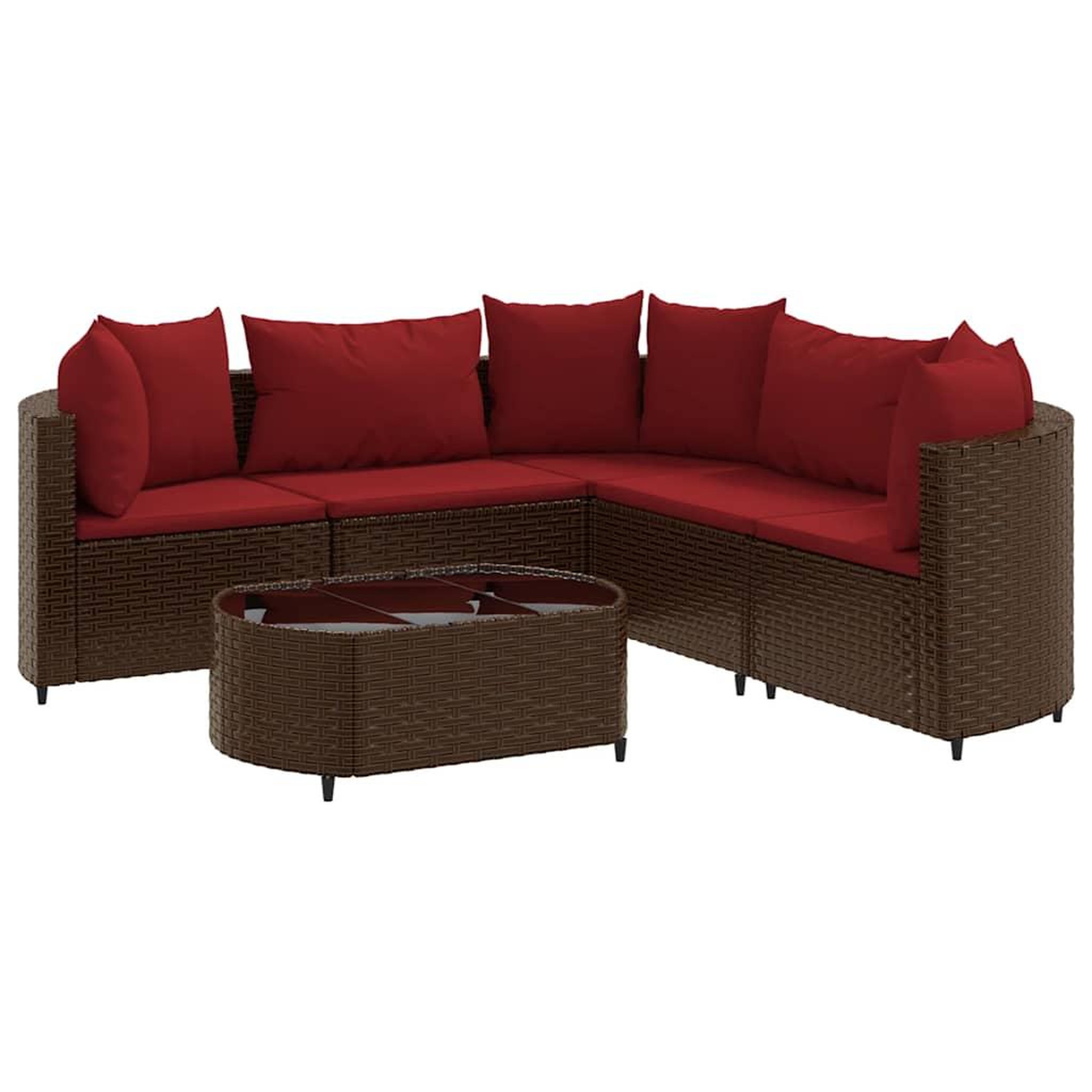 Voir la diapositive 2 : VIDAXL Salon de jardin avec coussins 6 pcs marron resine tressee